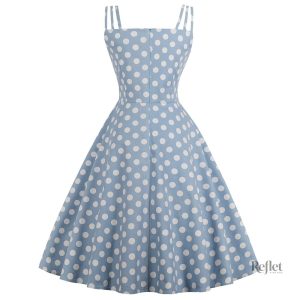 Robe rétro à pois, style classique des années 50