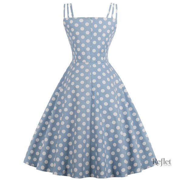 Robe rétro à pois, style classique des années 50