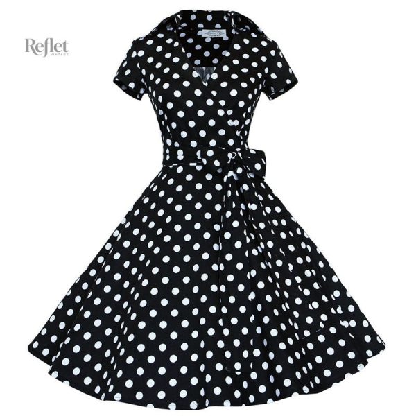 Élégante robe à pois des années 60