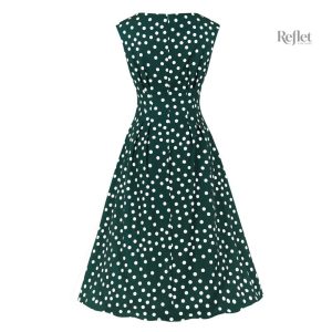 Robe à pois genou, élégance rétro