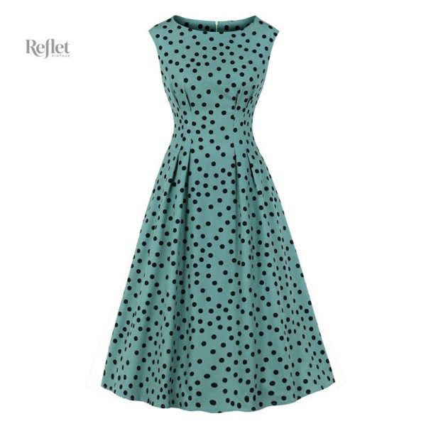 Robe années 30, motif pois, coupe courte