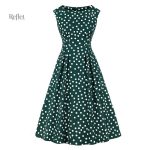 Robe vintage à pois, longueur genou