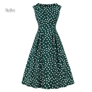 Robe vintage à pois, longueur genou