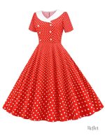 Robe évasée à pois pour fille, style années 30