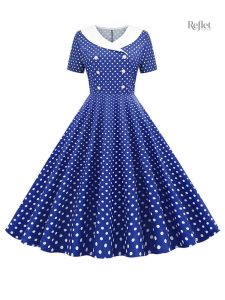 Robe fille à pois, design vintage années 30