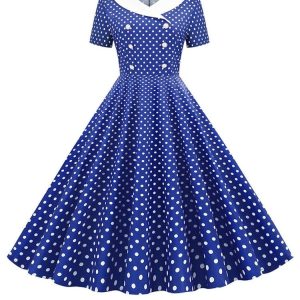 Robe fille à pois, design vintage années 30