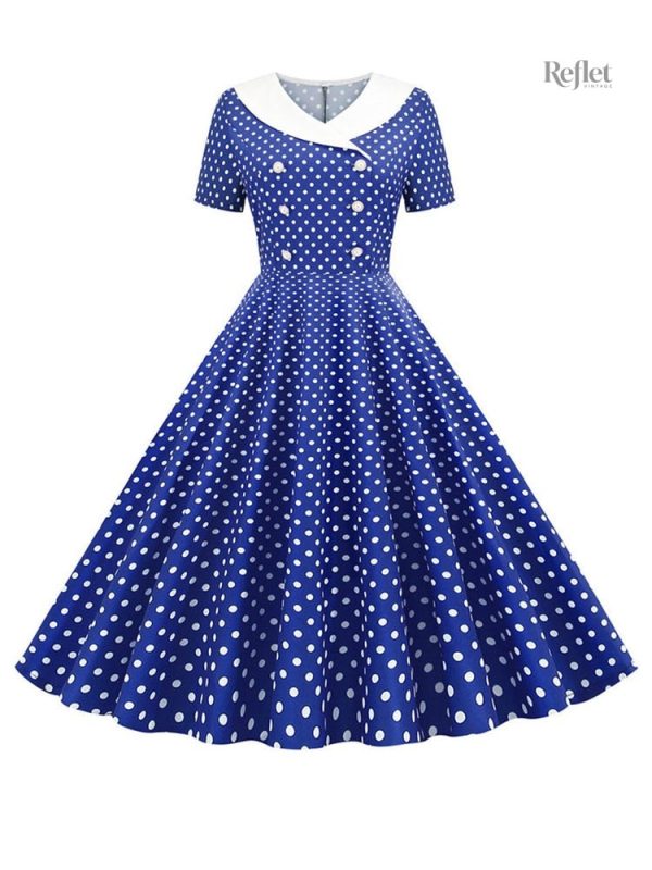 Robe fille à pois, design vintage années 30