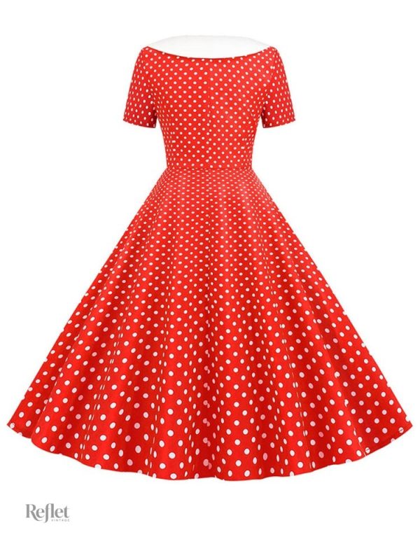 Robe évasée à pois, mode rétro pour enfant