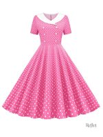 Vêtements fille années 30, robe à pois élégante