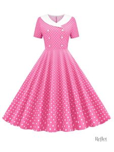 Vêtements fille années 30, robe à pois élégante