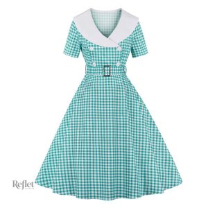 Robe rétro à pois, style années 40