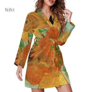 Robe années 70 avec motifs rétro et coupe fluide, style bohème