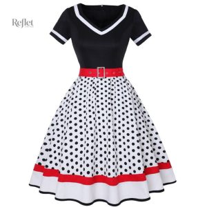 Robe rétro style américain, coupe évasée