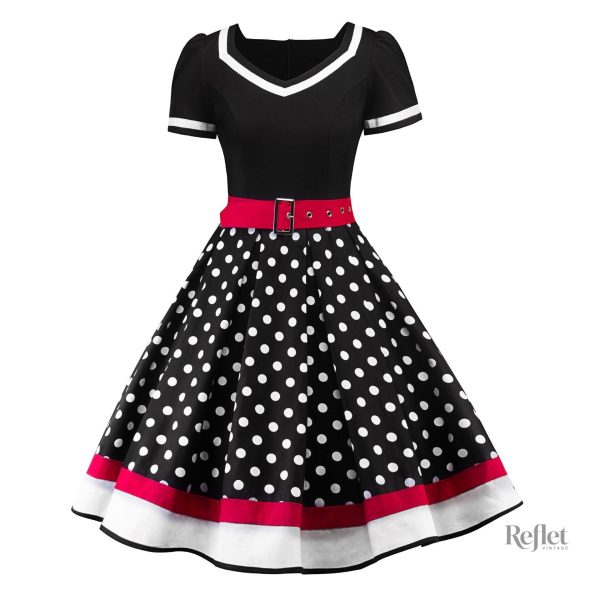 Robe à manches courtes années 50, chic