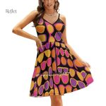 Robe large avec motifs colorés des années 70