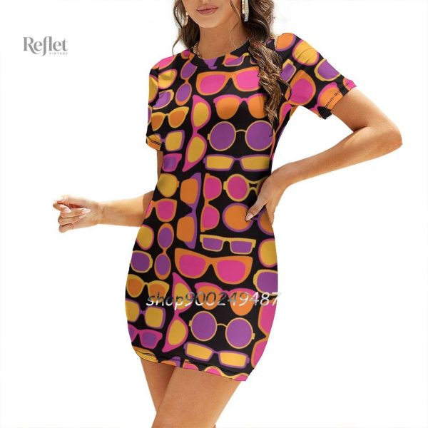 Robe chic années 70 avec coupe élégante
