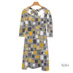 Robe ancienne années 70 en tissu coloré