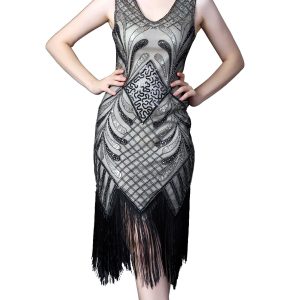 Robe argentée inspirée des années 20