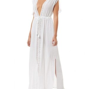 Robe blanche inspirée des années 20, élégante et vintage