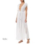Robe de style années 20, coloris blanc, look chic