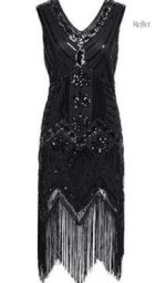 Robe Années 20, bleu, allure classique