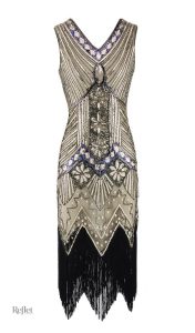 Robe Années 20, teinte bleue élégante