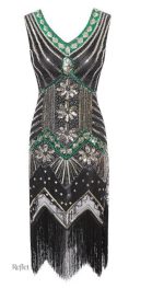 Robe bleu style Gatsby, années 20