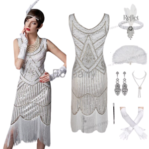 Robe chic années 20 avec design élégant et intemporel