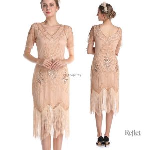 Robe rétro années 20, look vintage pour femmes