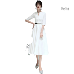 Robe années 20 en blanc, coupe élégante pour grandes tailles