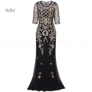 Robe noire et or inspirée des années 20