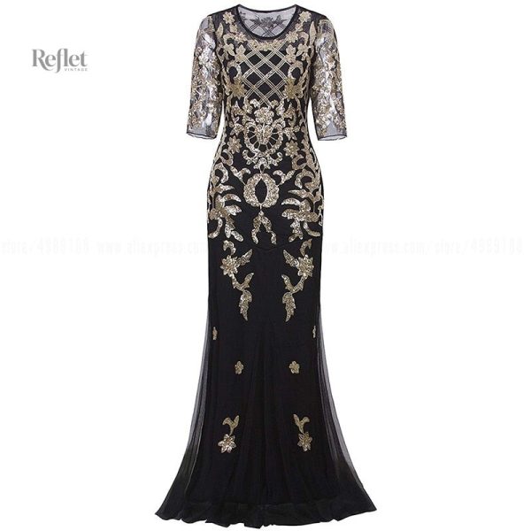 Robe noire et or inspirée des années 20