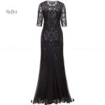 Robe élégante année 20 en noir et or pour soirée