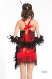 Robe années 20 en rouge vif, style vintage