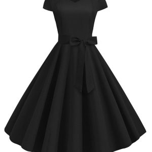 Robe Année 30 noire élégante