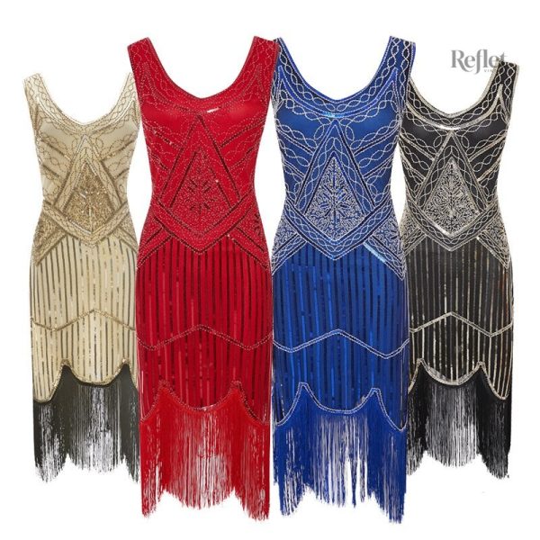 Robe années 30 élégante en teinte rouge