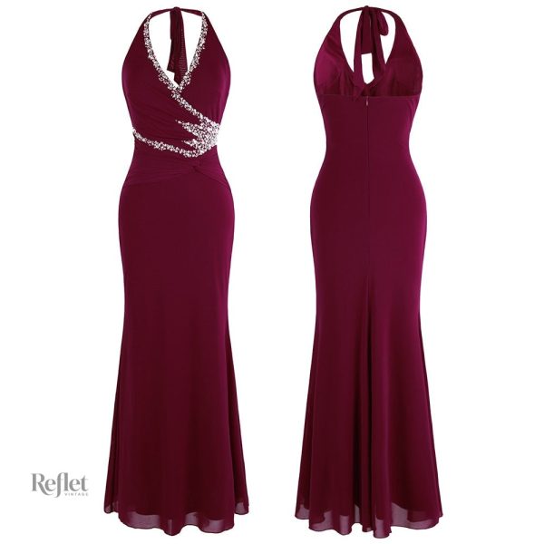 Robe vintage années 30 avec motifs floraux