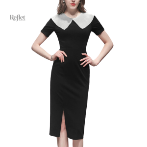 Robe rétro des années 40, style chic avec motifs vintage