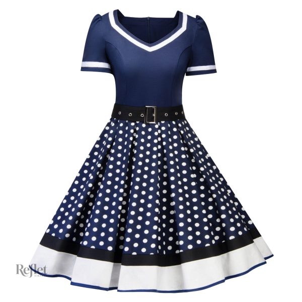 Robe à manches courtes années 50