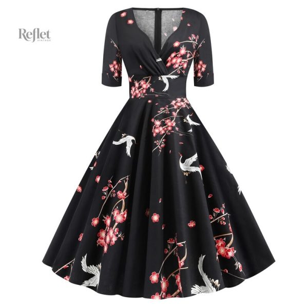 Robe vintage à pois