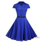 Robe bleu royal avec ceinture