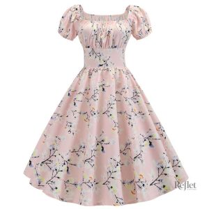 Robe rétro années 50 couleur azur