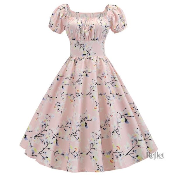 Robe rétro années 50 couleur azur
