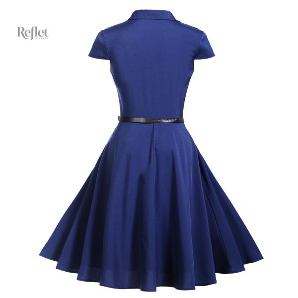 Robe pin-up des années 50 bleue