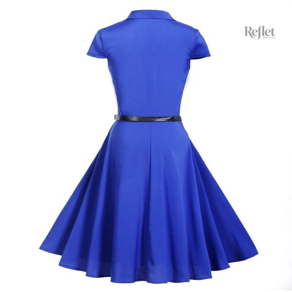 Robe à pois bleue années 50