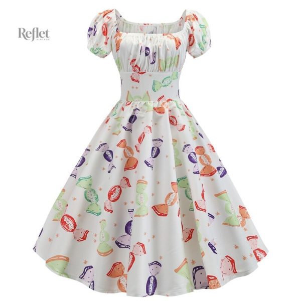 Robe bleu pastel inspirée des années 50