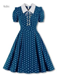 Robe vintage à pois, inspiration écolière des années 50