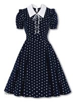 Robe midi écolière, look rétro années 50