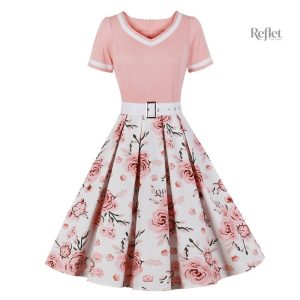 Robe vintage femme, look années 50, coloris variés