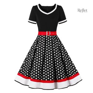 Robe années 50, silhouette cintrée, tissu léger